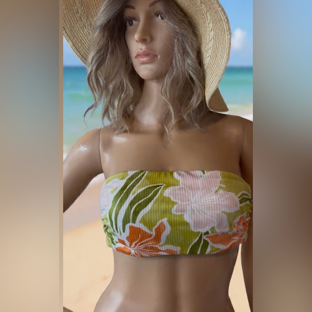Cupshe Floral Multicolor Strapless Bikini Top in Size 36 C